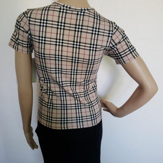 Burberry Brown Multicolor Nova Check Plaid Top XS sz