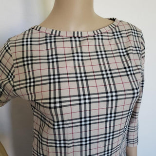 Burberry Brown Multicolor Nova Check Plaid Top M sz