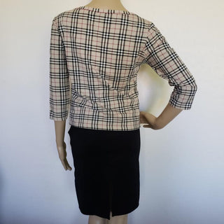 Burberry Brown Multicolor Nova Check Plaid Top M sz