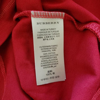 Burberry Red Nova Check Trim Longsleeve Top M sz