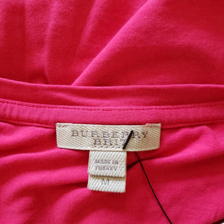 Burberry Raspberry Red Nova Check Trim Top M sz