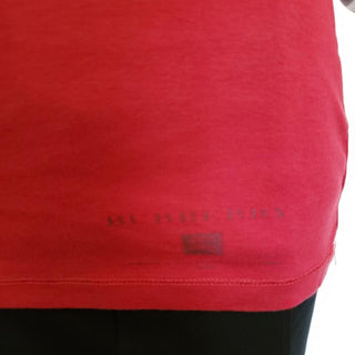 Burberry Red Nova Check Trim Longsleeve Top S sz