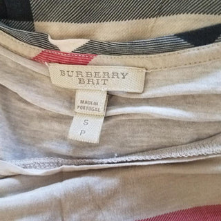 Burberry Brown Multicolor Nova Check Shortsleeve Top S sz