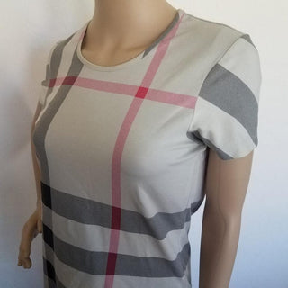 Burberry Beige Multicolor Supernova Plaid Top M sz