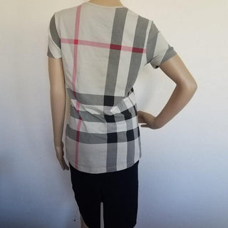 Burberry Beige Multicolor Supernova Plaid Top M sz