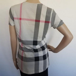 Burberry Beige Multicolor Supernova Plaid Top M sz