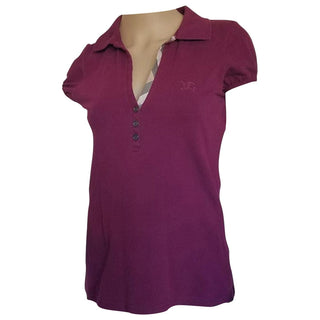 Burberry Purple Nova Check Trim Polo shirt M sz