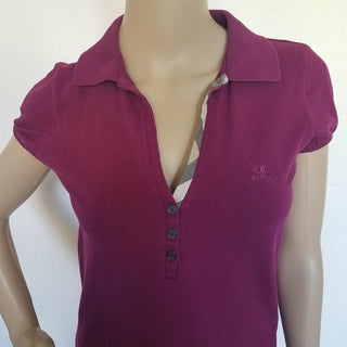 Burberry Purple Nova Check Trim Polo shirt M sz