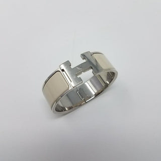 Cute Hermès Ivory Palladium plated Clic Clac H bracelet