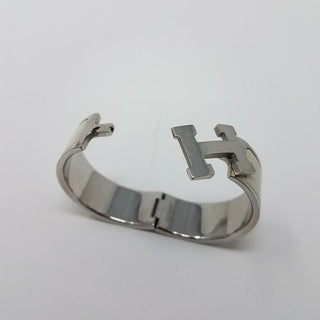 Cute Hermès Ivory Palladium plated Clic Clac H bracelet