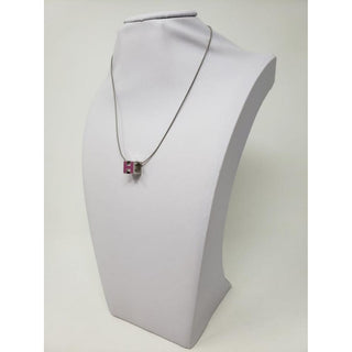 Hermès Pink Enamel Palladium-Plated Cage d'H charm necklace