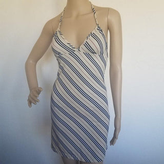 Burberry Beige Multicolor Striped Summer halter dress S sz