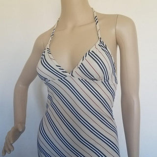 Burberry Beige Multicolor Striped Summer halter dress S sz