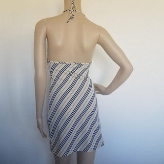 Burberry Beige Multicolor Striped Summer halter dress S sz