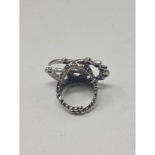 Gucci Silver-tone Crystal GG logo coctail ring 6 ¼ US