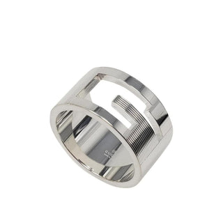 Gucci sterling silver Icon logo wide ring 5 ¾ US