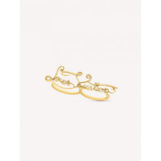 Louis Vuitton goldtone Logo Script double ring 6 ¾ US