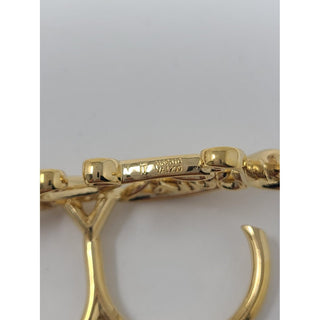 Louis Vuitton goldtone Logo Script double ring 6 ¾ US