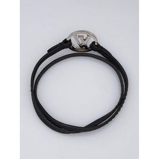 Louis Vuitton Black Leather LV Charm L To V Wrap Bracelet