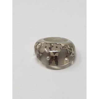 Louis Vuitton Grey Clear Inclusion silver charm ring 6 ¼ US