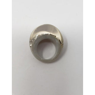 Louis Vuitton Grey Clear Inclusion silver charm ring 6 ¼ US