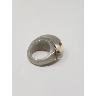 Louis Vuitton Grey Clear Inclusion silver charm ring 6 ¼ US