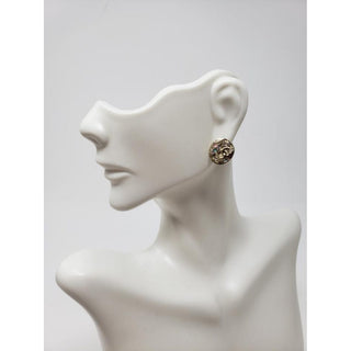 Chanel Gold-tone Interlocking CC Stud Earrings