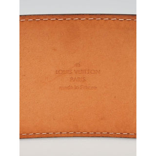 Louis Vuitton goldtone LV buckle wide belt 75 cm