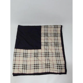 Burberry Black Nova Check Print Silk Square Scarf