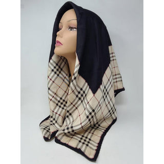 Burberry Black Nova Check Print Silk Square Scarf