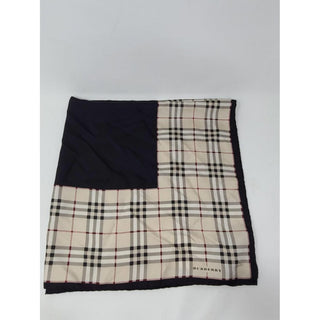 Burberry Black Nova Check Print Silk Square Scarf