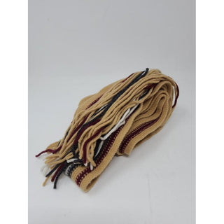 Burberry Brown Stripe Print Fringe Wool Scarf