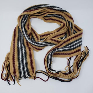 Burberry Brown Striped Fringe Scarf w/Tag