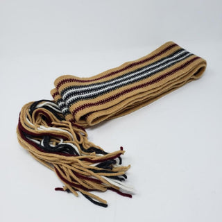 Burberry Brown Striped Fringe Scarf w/Tag