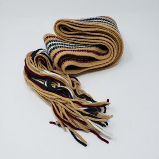 Burberry Brown Striped Fringe Scarf w/Tag