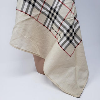 Burberry Beige Nova Check Print Cotton Scarf