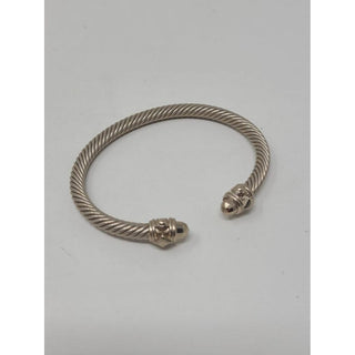 David Yurman Metallic Beige Aluminum Collection Cable Cuff Bracelet