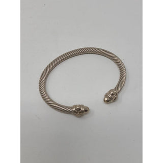 David Yurman Metallic Beige Aluminum Collection Cable Cuff Bracelet