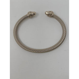 David Yurman Metallic Beige Aluminum Collection Cable Cuff Bracelet