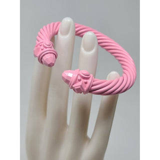 David Yurman mate pink Aluminum wide Renaissance cable cuff