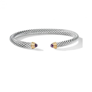 David Yurman Sterling Silver Amethyst Cable Classic Cuff