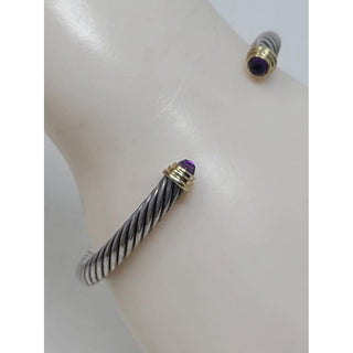 David Yurman Sterling Silver Amethyst Cable Classic Cuff