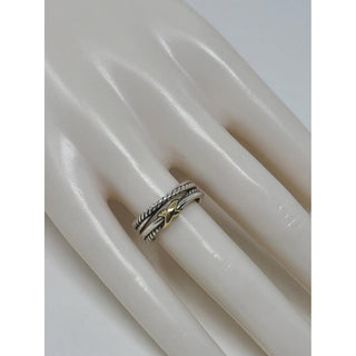 David Yurman Sterling Silver Two-tone Crossover ring 6 1/4 sz