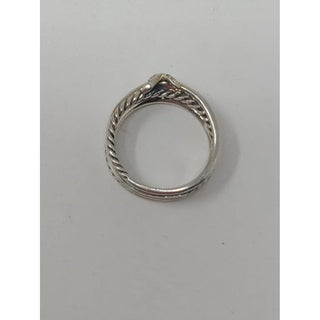 David Yurman Sterling Silver Crossover Diamond Ring 7 ¼ US