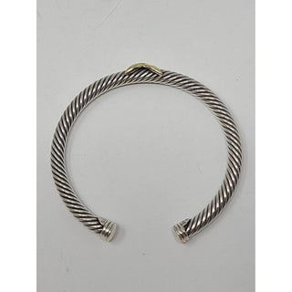 David Yurman Sterling Silver 14k gold Crossover classic cable cuff