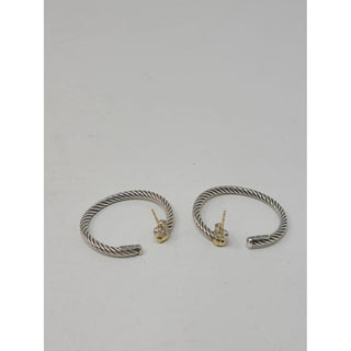 David Yurman Sterling Silver cable classic hoop earrings