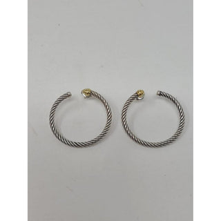 David Yurman Sterling Silver cable classic hoop earrings