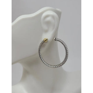 David Yurman Sterling Silver cable classic hoop earrings