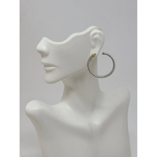 David Yurman Sterling Silver cable classic hoop earrings