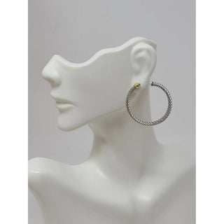 David Yurman Sterling Silver cable classic hoop earrings